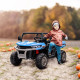 12V 2 Seater Kids Electric Ride-On Car with Electric Bucket, Remote Control - Blue