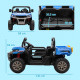 12V 2 Seater Kids Electric Ride-On Car with Electric Bucket, Remote Control - Blue