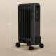 1500W Oil Filled Radiator, 7 Fin, Portable Electric Heater with 3 Heat Settings, Safety Cut-Off and Wheels, Grey