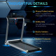 15km/h Electric Treadmill, 6-level Quick Speed Controls Folding Indoor Cardio Treadmill w/ LED Monitor, USB Port, Phone and Cup 