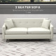 165cm 2 Seater Sofa for Living Room, Modern Fabric Couch, Tufted Loveseat Sofa Settee with Steel Legs and 2 Storage Pockets for 