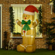 6ft Christmas Inflatable Gingerbread Man &amp; Santa Hat Safe Outdoor Decoration w/ LED Lights Accessories