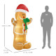 6ft Christmas Inflatable Gingerbread Man &amp; Santa Hat Safe Outdoor Decoration w/ LED Lights Accessories