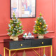 Set of Two 2ft Christmas Trees, with Lights, Berries and Pinecones