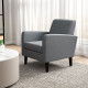 2 Pieces Modern Armchairs with Rubber Wood Legs, Upholstered Accent Chairs, Single Sofa for Living Room, Bedroom, Grey