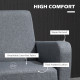 2 Pieces Modern Armchairs with Rubber Wood Legs, Upholstered Accent Chairs, Single Sofa for Living Room, Bedroom, Grey