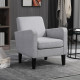 2 Pieces Modern Armchairs with Rubber Wood Legs, Upholstered Accent Chairs, Single Sofa for Living Room, Bedroom, Light Grey