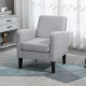 2 Pieces Modern Armchairs with Rubber Wood Legs, Upholstered Accent Chairs, Single Sofa for Living Room, Bedroom, Light Grey