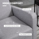 2 Pieces Modern Armchairs with Rubber Wood Legs, Upholstered Accent Chairs, Single Sofa for Living Room, Bedroom, Light Grey