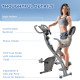 2-in-1 Folding Exercise Bike with 8-Level Magnetic Resistance, Arm Resistance Band, Pulse Sensor, Grey