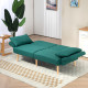 2/3 Seater Sofa Bed, Convertible Bed Settee, Fabric Sofa Couch with 2 Cushions for Living Room, Guest Room, Green