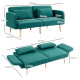 2/3 Seater Sofa Bed, Convertible Bed Settee, Fabric Sofa Couch with 2 Cushions for Living Room, Guest Room, Green