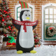 8ft Inflatable Penguin &amp; Christmas Banner Decoration w/ Inner LED Lights Indoor Outdoor Weather-Resistant Shell Fun Cute