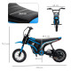 24V Electric Motorbike with Twist Grip Throttle, Music, Horn, 12&quot; Pneumatic Tyres, 16km/h Max Speed - Blue