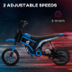 24V Electric Motorbike with Twist Grip Throttle, Music, Horn, 12&quot; Pneumatic Tyres, 16km/h Max Speed - Blue