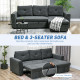 3 Seater Sofa Bed, L-Shaped Corner Sofa, Pull Out Sofa with Storage, Convertible Click Clack Settee Sectional Sleeper Futon for 