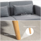 Two-Seater Click-Clack Sofa Bed, with Pillows - Grey