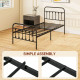 Single Minimalistic Metal Bed Frame - Black