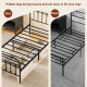 Single Minimalistic Metal Bed Frame - Black