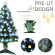 3ft White Light Artificial Christmas Tree w/ 90 LEDs Star Topper Tri-Base Full Bodied Seasonal Decoration Pre-Lit Home