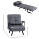 4-in-1 Velvet-Feel Single Chair Bed, with Pillow - Charcoal Grey