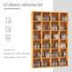 CD Storage Unit with Adjustable Shelves, 89 x 130.5 cm, Beech Wood Finish