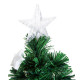 4FT Prelit Artificial Christmas Tree Fibre Optic Star LED Light Holiday Home Xmas Decoration with LED Light for Indoor Party, Gr