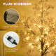 4ft Artificial Gypsophila Blossom Tree Light with 72 Warm White LED Light, Baby Breath Flowers for Home Party Wedding, Indoor an