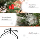 4FT Artificial Snow Dipped Christmas Tree Xmas Pencil Tree Holiday Home Party Decoration with Foldable Feet Red Berries White Pi