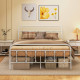 Double Minimalistic Metal Bed Frame - White