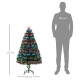 4 Feet Prelit Artificial Christmas Tree with Multi-Coloured Fiber Optic LED Light, Holiday Home Xmas Decoration, Green