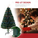 4 Feet Prelit Artificial Christmas Tree with Multi-Coloured Fiber Optic LED Light, Holiday Home Xmas Decoration, Green