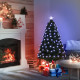 4FT Pre-Lit Artificial Christmas Tree w/Fibre Optic Decorations LED Light Holiday Home Xmas Decoration-Green