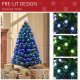 4FT Pre-Lit Artificial Christmas Tree w/Fibre Optic Decorations LED Light Holiday Home Xmas Decoration-Green