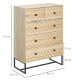 5 Drawer Chest Sideboard Cabinet Storage Unit Bedroom Home Unique Zigzag Design w/ Black Metal Handles Anti Tip &amp; Top