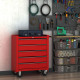 5 Drawer Tool Chest on Wheels, Lockable Steel Tool Trolley with Side Handle for Workshop, Garage, Red