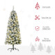 5FT Prelit Artificial Snow Flocked Christmas Tree with Warm White LED Light, Holiday Home Xmas Decoration, Green White