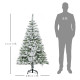 5 Ft Snow Flocked Artificial Christmas Tree Xmas Pine Tree with Realistic Branches, Auto Open and Steel Base, Green