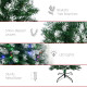 5FT Tall Prelit Pencil Slim Artificial Christmas Tree with Realistic Branches, 250 Colourful LED Lights and 408 Tips, Xmas Decor