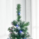 5FT Tall Prelit Pencil Slim Artificial Christmas Tree with Realistic Branches, 250 Colourful LED Lights and 408 Tips, Xmas Decor