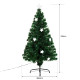 5FT Prelit Artificial Christmas Tree Fibre Optic Star LED Light Holiday Home Xmas Decoration with LED Light for Indoor Party, Gr