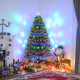 5 Feet Prelit Artificial Christmas Tree with Multi-Coloured Fiber Optic LED Light, Holiday Home Xmas Decoration, Green