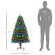 5 Feet Prelit Artificial Christmas Tree with Multi-Coloured Fiber Optic LED Light, Holiday Home Xmas Decoration, Green