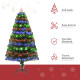 5 Feet Prelit Artificial Christmas Tree with Multi-Coloured Fiber Optic LED Light, Holiday Home Xmas Decoration, Green