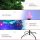 5 Feet Prelit Artificial Christmas Tree with Multi-Coloured Fiber Optic LED Light, Holiday Home Xmas Decoration, Green