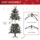 5FT Artificial Snow Dipped Christmas Tree Xmas Pencil Tree Holiday Home Party Decoration with Foldable Feet Red Berries White Pi