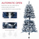 5ft Flocked Artificial Christmas Tree with 450 Snow Frosted Tips, Metal Stand, Snowy Hinged Xmas Tree, Blue