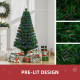 5FT Pre-Lit Fibre Optic Artificial Christmas Tree Holiday Xmas Décor with Tree Topper Multi-Colour