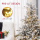 5ft Bushy Snow-Flocked Artificial Christmas Tree, with LED Lights