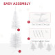 5ft Unlit Artificial Christmas Tree, Pencil Slim Xmas Tree with Solid Stand and Realistic Branches, White